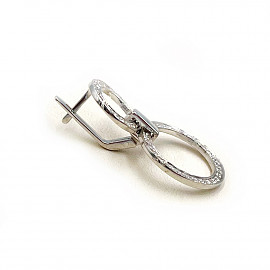 Серьги из золота с цирконом «Круги»