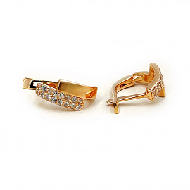 Серьги из золота красного цвета с цирконом 01-200737957