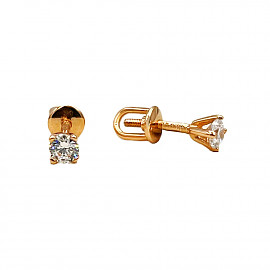 Серьги из золота с цирконом 01-200752857