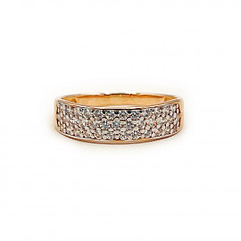 Кольцо из золота красного с белым цвета с цирконом 01-200761057