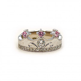 Золота каблучка з жовтими діамантами 01-200804857