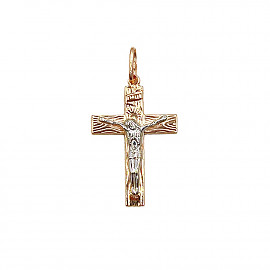 Хрестик з червоного з білим золота 01-200814157