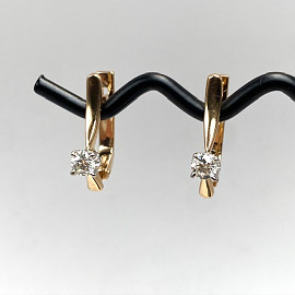 Сережки з золота з жовтими діамантами 01-200817957