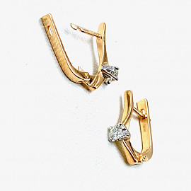 Сережки з золота з жовтими діамантами