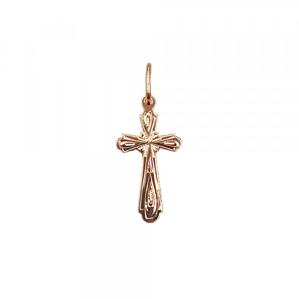 Крестик из золота красного цвета