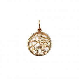 Золотой кулон в красном цвете «Стрелец» 01-200902557