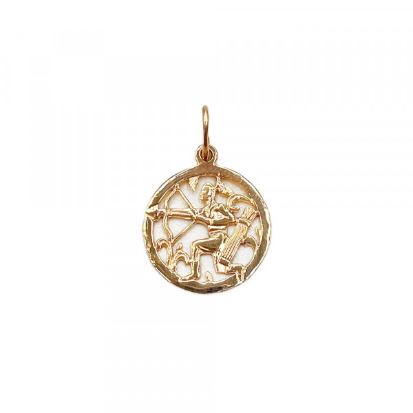 Золотий кулон у червоному кольорі «Стрілець»