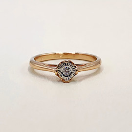 Кольцо из золота с белым бриллиантом 01-200088858