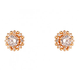 Серьги из красного золота с цирконом 01-200159958