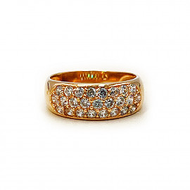 Золота каблучка у червоному кольорі з цирконом 01-200214058