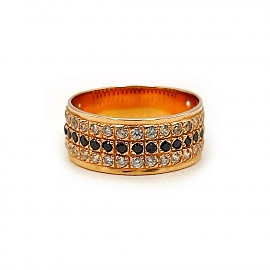 Кольцо из золота красного цвета с цирконом 01-200260858