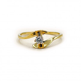 Золота каблучка жовтого з білим кольору з цирконом 01-200819958