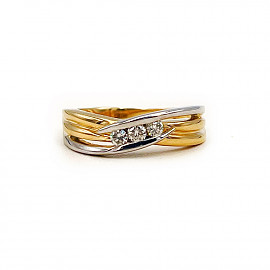 Каблучка з золота з жовтими діамантами 01-200883358