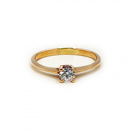 Кольцо из золота в красном цвете с цирконом 01-200346859