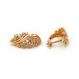 Серьги из золота в красном цвете с цирконом 01-200491059