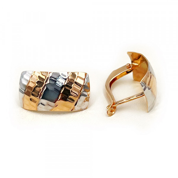 Серьги из золота в красном с белым цвете