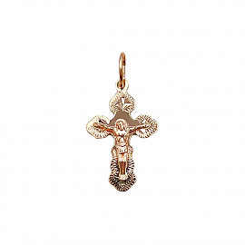 Крестик из золота в красном цвете 01-200750059