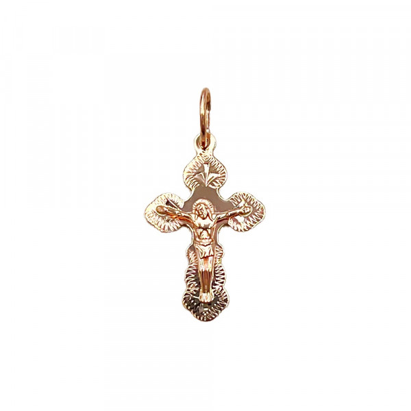 Крестик из золота в красном цвете