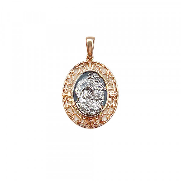 Ладанка из золота в красном с белым цвете