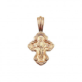 Золотий хрестик червоного кольору 01-200809059