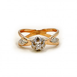 Кольцо из золота с белыми бриллиантами 01-200827659