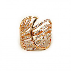 Каблучка з золота у червоному кольорі з цирконом 01-200838959