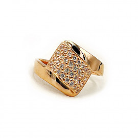 Каблучка з червоного золота з цирконом 01-200883359