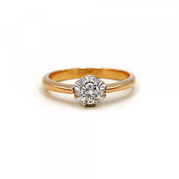 Кольцо из золота с желтым бриллиантом