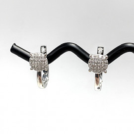 Сережки з золота у білому кольорі з жовтими діамантами 01-200890059