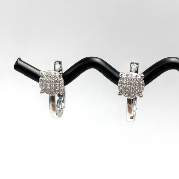 Сережки з золота у білому кольорі з жовтими діамантами