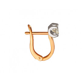 Серьги из красного с белым золота с цирконом