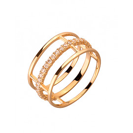 Кольцо из золота в красном цвете с цирконом 01-200041260