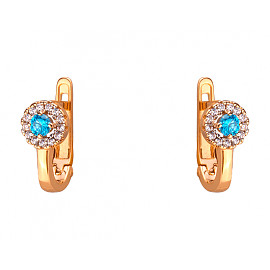 Сережки з золота червоного кольору з цирконом 01-200072460