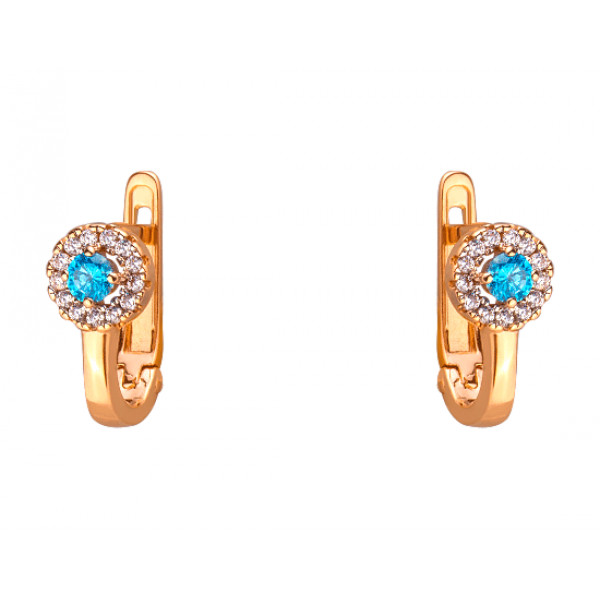 Сережки з золота червоного кольору з цирконом