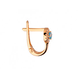 Сережки з золота червоного кольору з цирконом