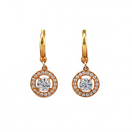 Сережки з золота з цирконом 01-200195860