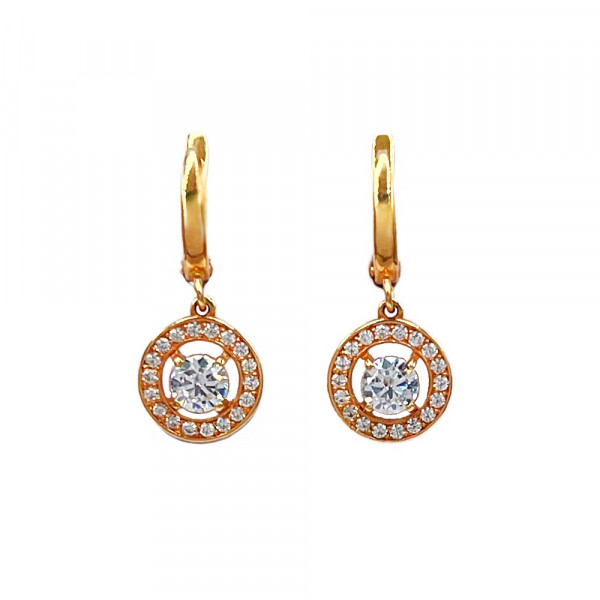 Серьги из золота с цирконом