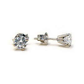Серьги из золота белого цвета с цирконом 01-200351060