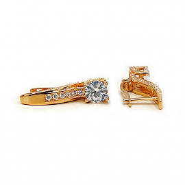Серьги из золота красного цвета с цирконом 01-200565960