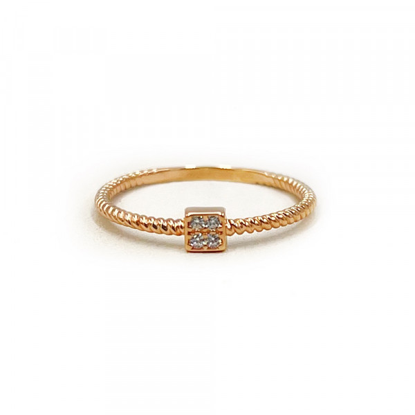 Каблучка з золота червоного кольору з цирконом