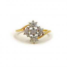 Каблучка з золота червоного кольору з жовтими діамантами 01-200799760