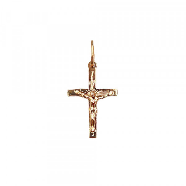 Золотий хрестик у червоному кольорі