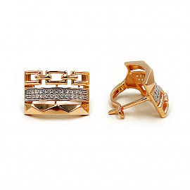 Сережки з золота з цирконом 01-200809060