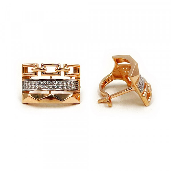 Серьги из золота с цирконом