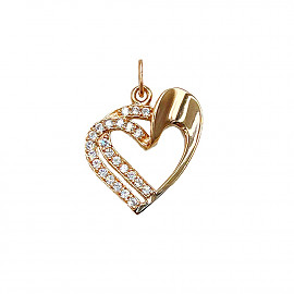 Золотий кулон з цирконом «Серця» 01-200817660