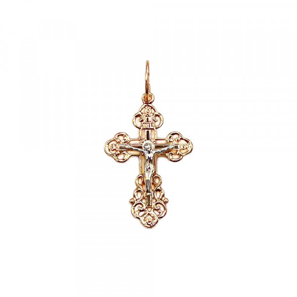 Золотий хрестик червоного з білим кольору