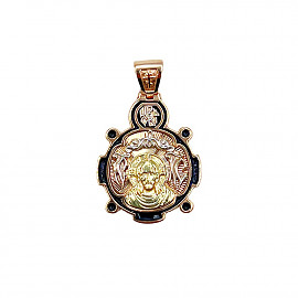 Кулон з золота червоного з жовтим та білим кольору з емаллю 01-200838960