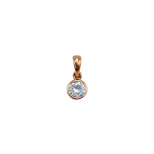 Кулон з золота червоного кольору з цирконом