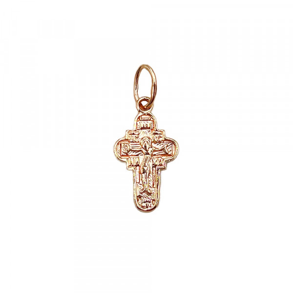 Крестик из золота в красном цвете