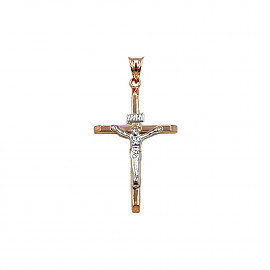 Хрестик з золота червоного з білим кольору 01-200875360